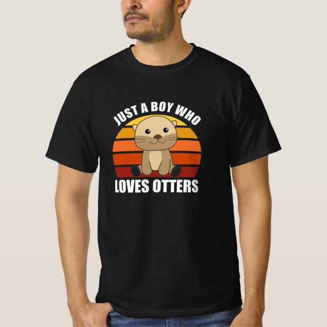 Just A Boy Who Loves Otters Sweet Otter T-Shirt (Front)