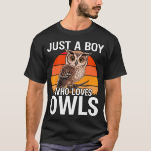 Just A Boy Who Loves Owls For Toddlers Boys Birds T-Shirt