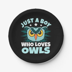 Just A Boy Who Loves Owls Paper Plates