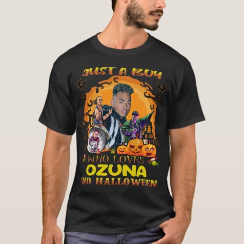 Just A Boy Who Loves Ozuna And Halloween T_Shirt