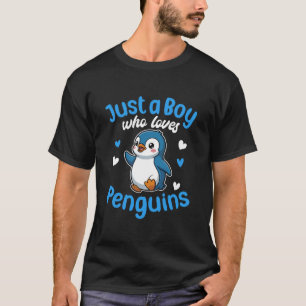 Just a Boy Who Loves Penguins Cute Animal T-Shirt