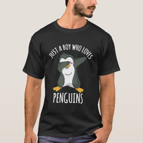 Just A Boy Who Loves Penguins Cute Penguin Dab For T_Shirt