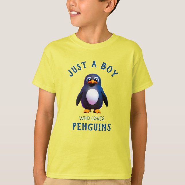 Just a boy who loves Penguins T-Shirt (Front)