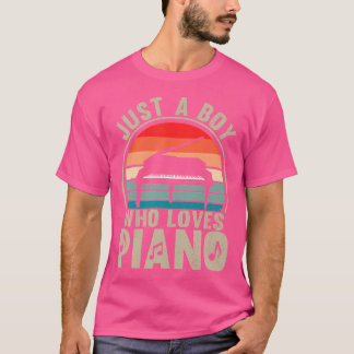 Just A Boy Who Loves Piano Recto Pianist T-Shirt