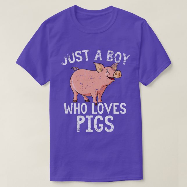 Just A Boy Who Loves Pigs T-Shirt (Design Front)