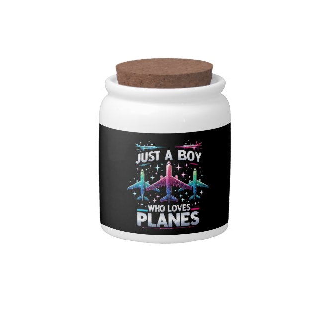Just A Boy Who Loves Planes Candy Jar (Front)