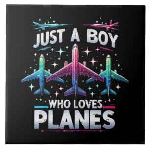 Just A Boy Who Loves Planes Ceramic Tile