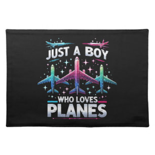 Just A Boy Who Loves Planes Cloth Placemat