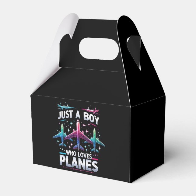 Just A Boy Who Loves Planes Favor Boxes (Front Side)