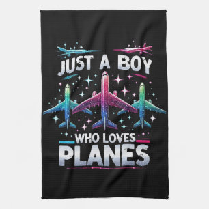 Just A Boy Who Loves Planes Kitchen Towel