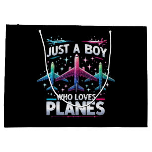 Just A Boy Who Loves Planes Large Gift Bag