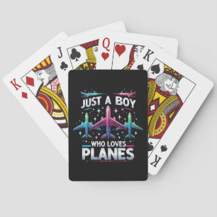 Just A Boy Who Loves Planes Poker Cards