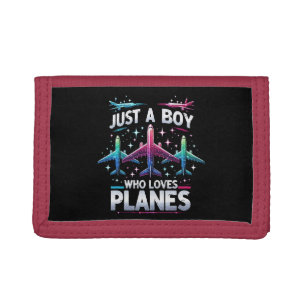Just A Boy Who Loves Planes Tri-fold Wallet