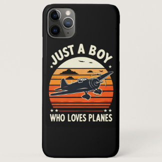 Just A Boy Who Loves Planes Vintage Plane Lover iPhone 11 Pro Max Case