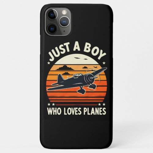  Just A Boy Who Loves Planes Vintage Plane Lover iPhone 11 Pro Max Case
