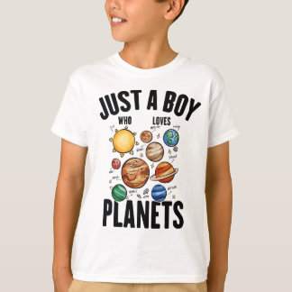 Just A Boy Who Loves Planets Solar System Astrolog T-Shirt