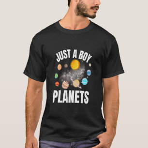 Just A Boy Who Loves Planets Space Science Kid Bir T-Shirt