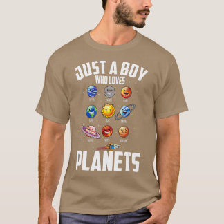 Just A Boy Who Loves Planets Space Sun Planet Star T-Shirt