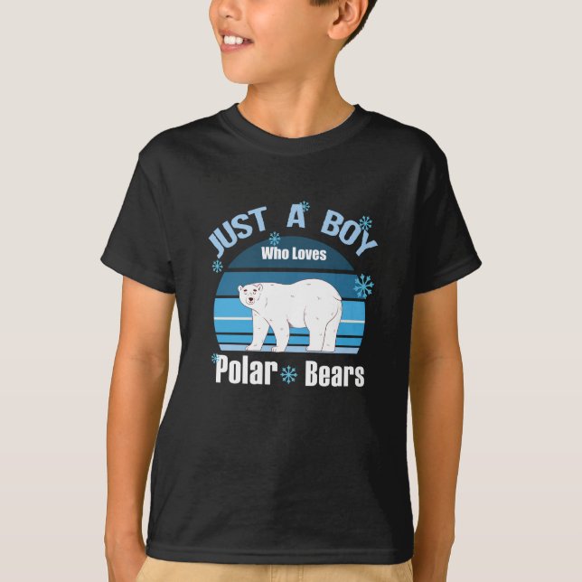 Just A boy Who Loves Polar Bear  T-Shirt (Front)