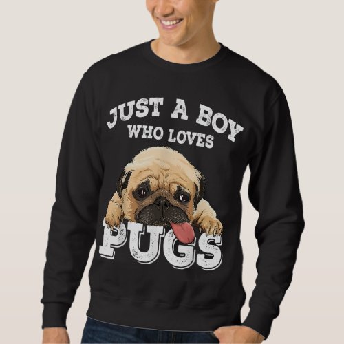 Just a Boy who loves Pugs Funny Pug Lover Gift for Sweatshirt