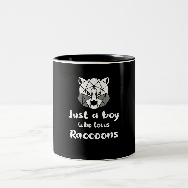 Just a boy who loves raccoon    Two-Tone coffee mug (Center)