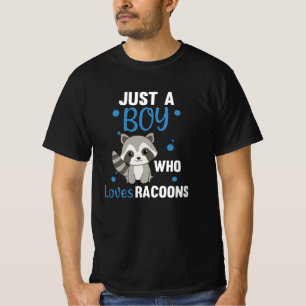 Just A Boy Who Loves Racoons Kawaii Raccoon T-Shirt