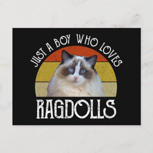 Just A Boy Who Loves Ragdolls Postcard