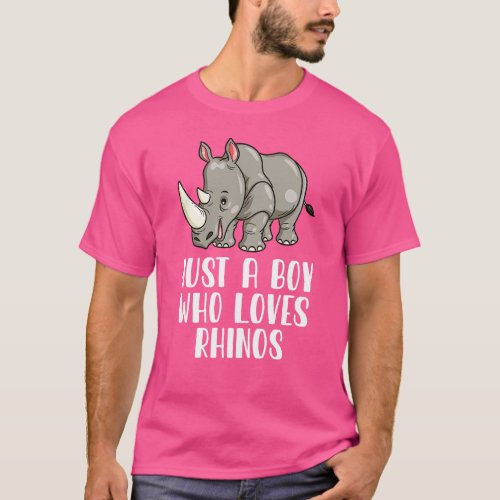 Just A Boy Who Loves Rhinos T_Shirt