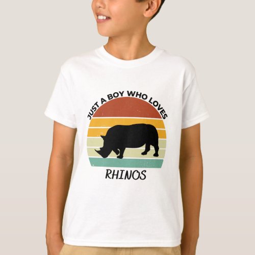 Just a Boy who loves rhinos T_Shirt