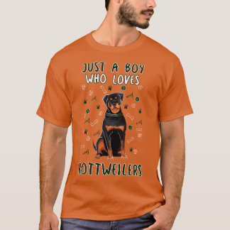 Just A Boy Who Loves Rottweilers T-Shirt