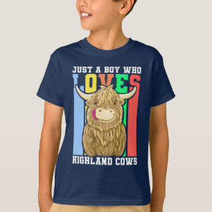 Just A Boy Who Loves Scottish Highland Cows T-Shirt