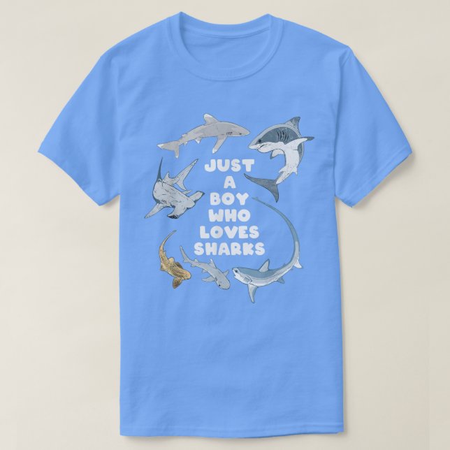Just A Boy Who Loves Sharks467  T-Shirt (Design Front)