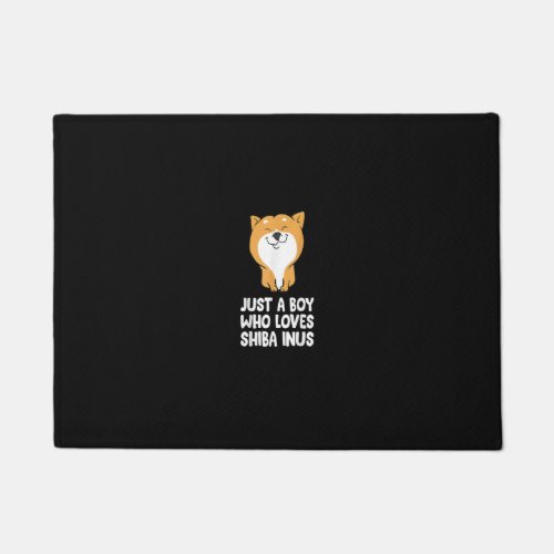 Just a Boy Who Loves Shiba Inus Doormat