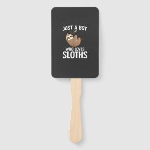 Just A Boy Who Loves Sloths Boys Toddler Sloth Lov Hand Fan