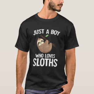 Just A Boy Who Loves Sloths Boys Toddler Sloth Lov T-Shirt