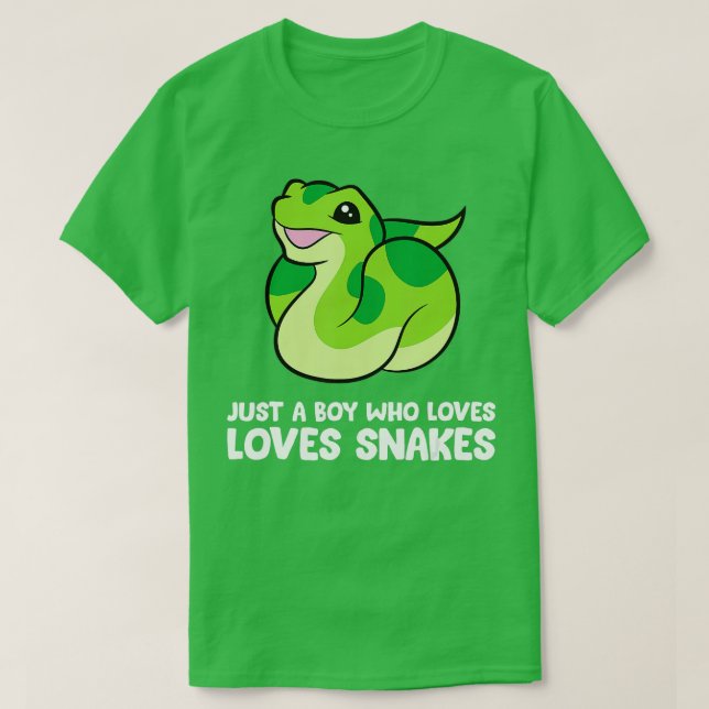Just a Boy Who Loves Snakes Cute Snake  T-Shirt (Design Front)