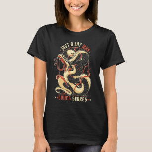 Just a Boy Who Loves Snakes Funny Snake Lover Gift T-Shirt