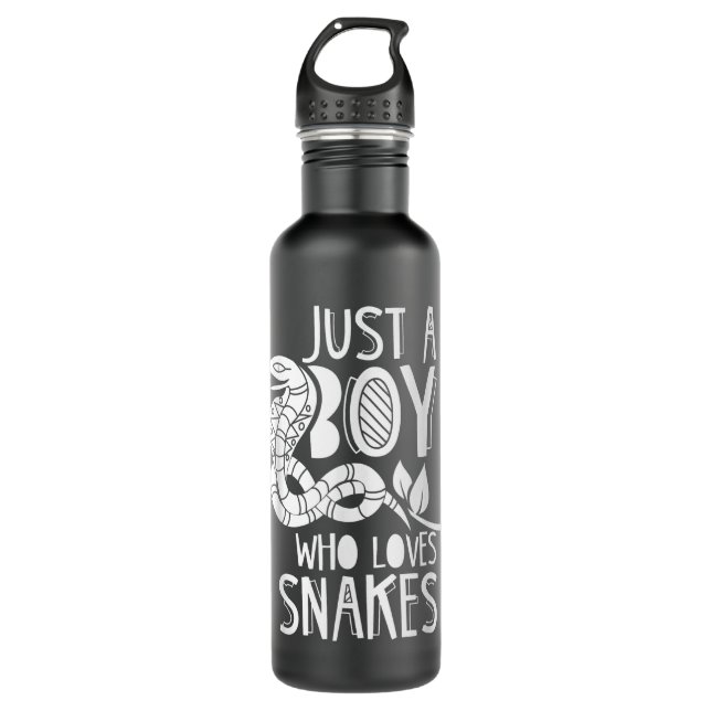 Just A Boy Who Loves Snakes Lover Sayings Snake An Stainless Steel Water Bottle (Front)