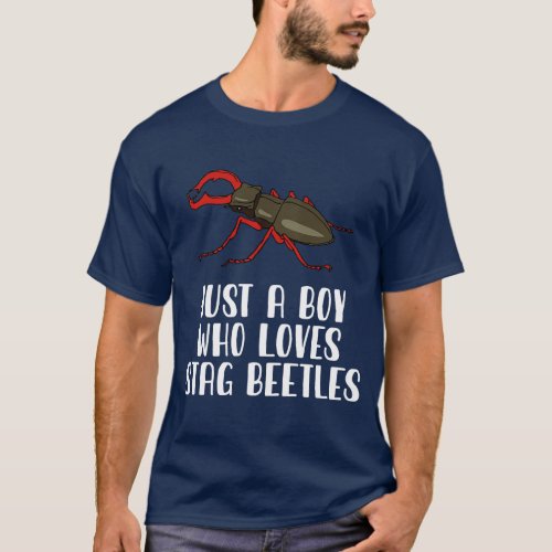 Just A Boy Who Loves Stag Beetles T_Shirt