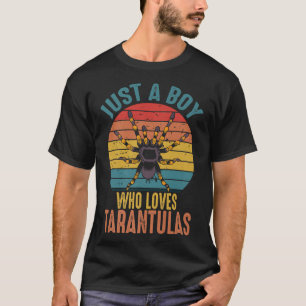 Just A Boy Who Loves Tarantulas Retro Vintage Spid T-Shirt
