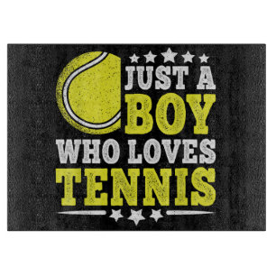 Just A Boy Who Loves Tennis Funny Tennis Lover Cutting Board