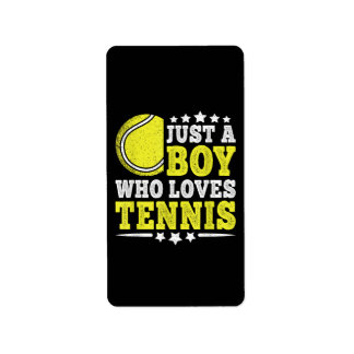 Just A Boy Who Loves Tennis Funny Tennis Lover Label