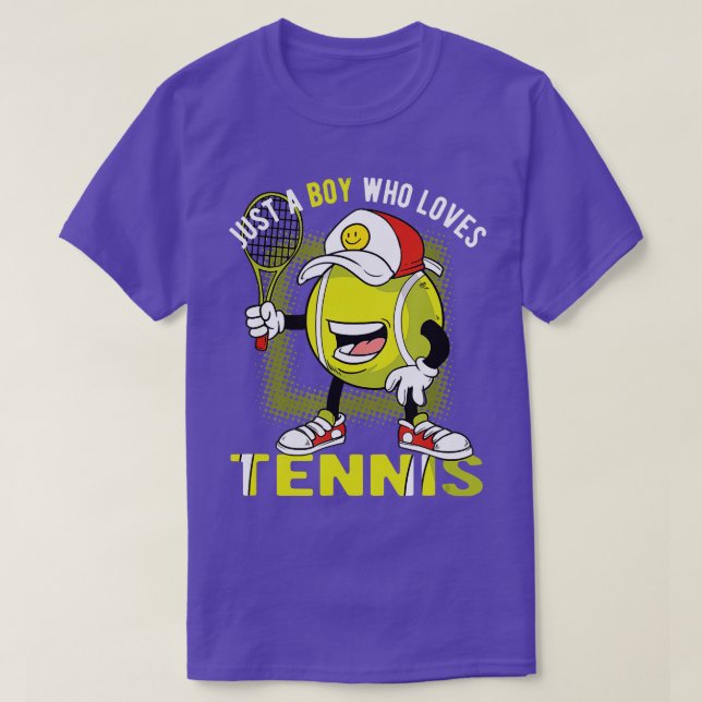 Just A Boy Who Loves Tennis  T-Shirt (Design Front)