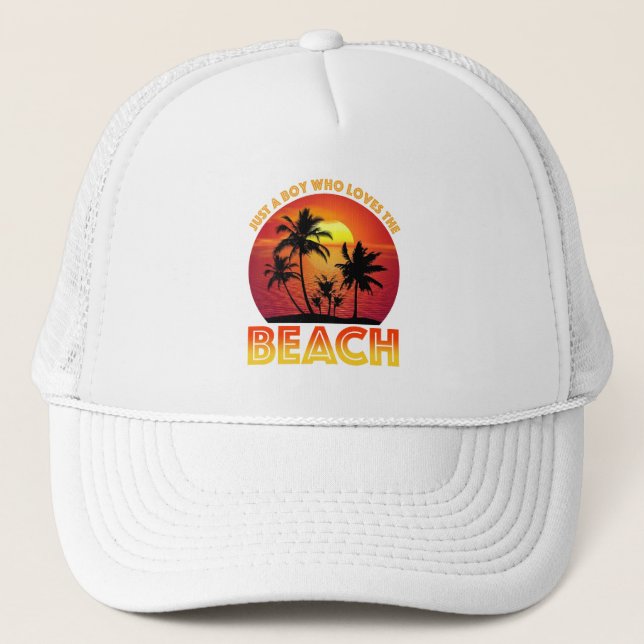 Just A Boy Who Loves The Beach Trucker Hat (Front)