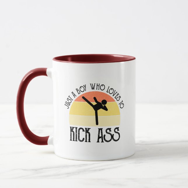 Just A Boy Who Loves To Kick-Ass Mug (Left)
