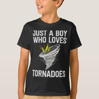 Just a boy who loves tornadoes lightening Thunder T-Shirt
