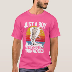Just A Boy Who Loves Tornadoes Storm Chasers Boys T-Shirt