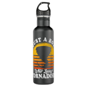 Just A Boy Who Loves Tornadoes Tornado Meteorologi Stainless Steel Water Bottle