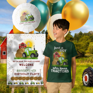 Just A Boy Who Loves Tractors Farm Birthday Boy T-Shirt