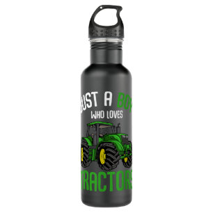 Just A Boy Who Loves Tractors Farm Boys Kids Stainless Steel Water Bottle